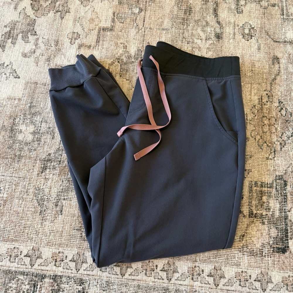 FIGS Jogger Pants with Pink Drawstring